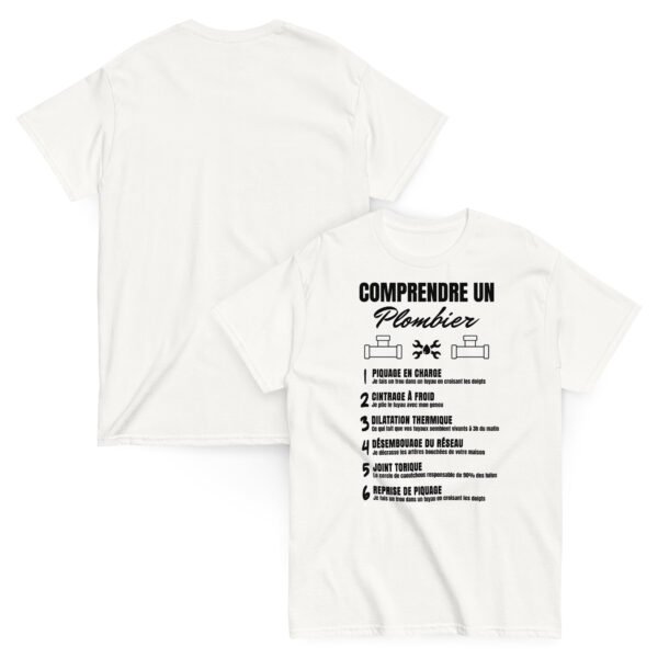 “Comprendre un Plombier” : T-shirt Homme Humoristique pour les Pros de la Tuyauterie 🔧 – Image 2