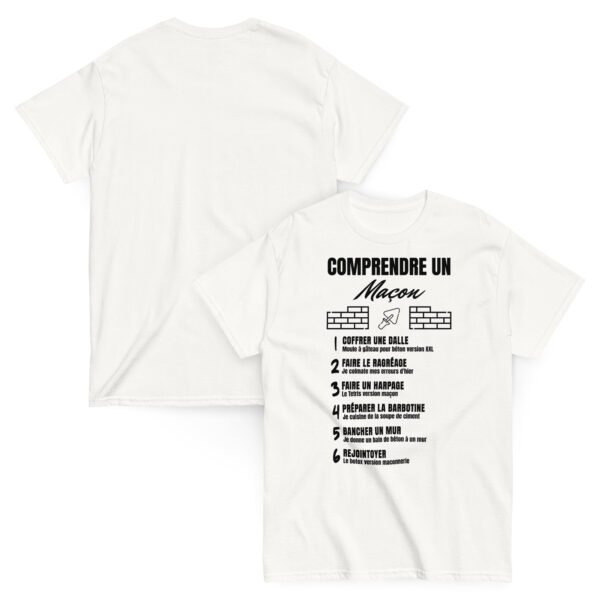 🧱 T-shirt Homme Humoristique "Comprendre un Maçon" - Le Dictionnaire des Bâtisseurs – Image 2