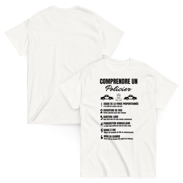 T-shirt Homme “Comprendre un Policier” : Décryptez le Jargon des Forces de l'Ordre! 👮‍♂️ – Image 2