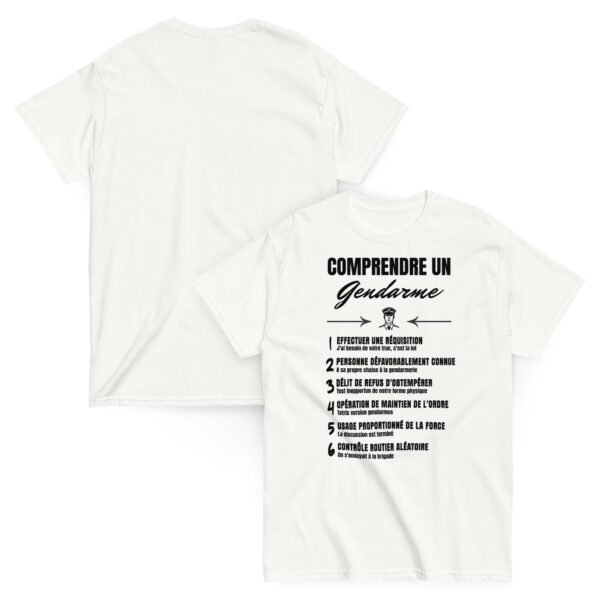 T-shirt Homme “Comprendre un Gendarme” : Décryptez leur Langage Secret ! – Image 2