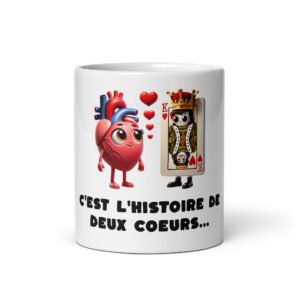 ❤️ Mug “C’est l’histoire de deux cœurs…” – Le cadeau qui bat pour les docteurs (et les joueurs)