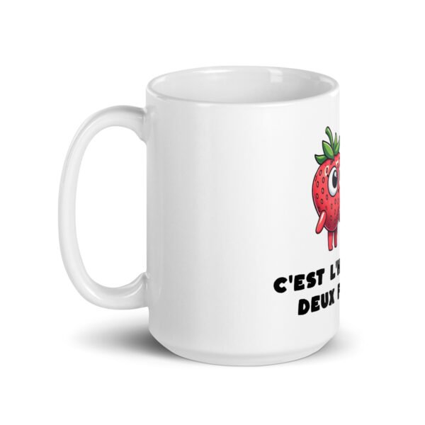 🍓 Mug “C’est l’histoire de deux fraises…” – Le cadeau qui fait rougir les pros des marchés et de l’atelier – Image 5