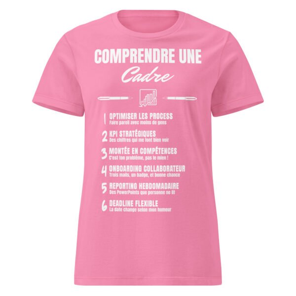 T-shirt Femme Humour “ Comprendre une Cadre Dirigeante” : Décryptez le Jargon Managérial ! – Image 12