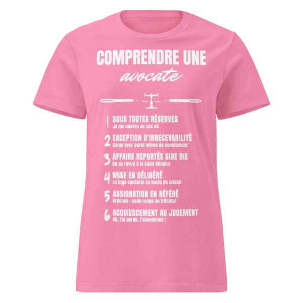 T-shirt Femme "Comprendre une avocate" - Le code secret du barreau déchiffré avec humour ! 🧑‍⚖️ – Image 12