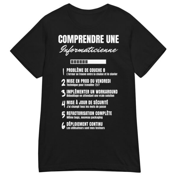 T-shirt Femme "Comprendre une informaticienne" - Le lexique humoristique pour décoder le jargon informatique 👩‍💻 – Image 2