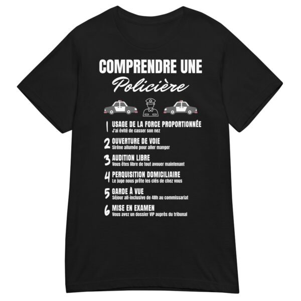 T-shirt Femme "Comprendre une policière" - Le jargon policier qui fait sourire 👮‍♀️ – Image 2