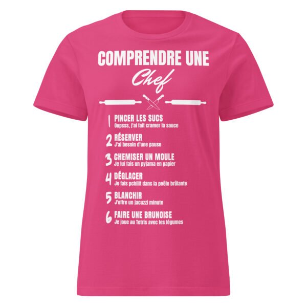 🔪 T-SHIRT FEMME "COMPRENDRE UNE CHEF CUISTO" : LES JARGONS CULINAIRES HILARANTS ! – Image 9