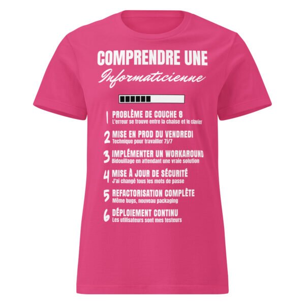 T-shirt Femme "Comprendre une informaticienne" - Le lexique humoristique pour décoder le jargon informatique 👩‍💻 – Image 9