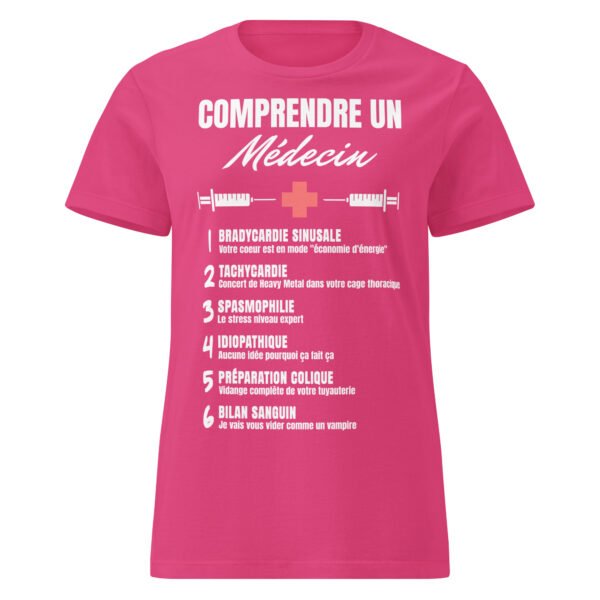 T-shirt Femme "Comprendre un médecin" : Le jagon enfin expliqué ! 🩺 – Image 9