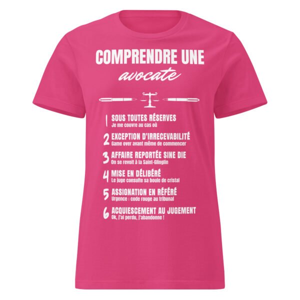 T-shirt Femme "Comprendre une avocate" - Le code secret du barreau déchiffré avec humour ! 🧑‍⚖️ – Image 9