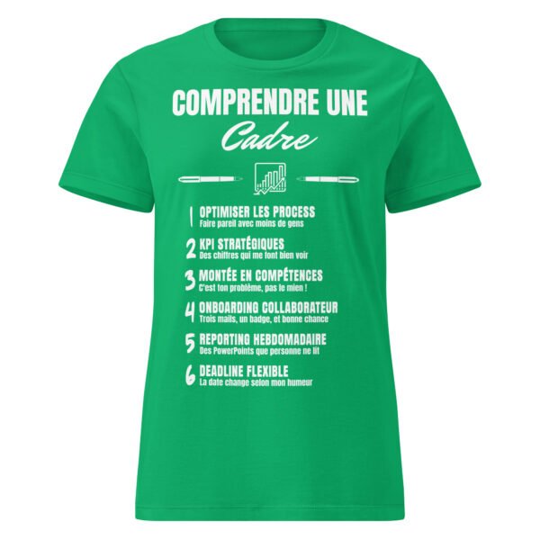 T-shirt Femme Humour “ Comprendre une Cadre Dirigeante” : Décryptez le Jargon Managérial ! – Image 11