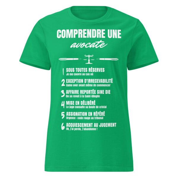 T-shirt Femme "Comprendre une avocate" - Le code secret du barreau déchiffré avec humour ! 🧑‍⚖️ – Image 11