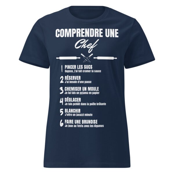 🔪 T-SHIRT FEMME "COMPRENDRE UNE CHEF CUISTO" : LES JARGONS CULINAIRES HILARANTS ! – Image 5