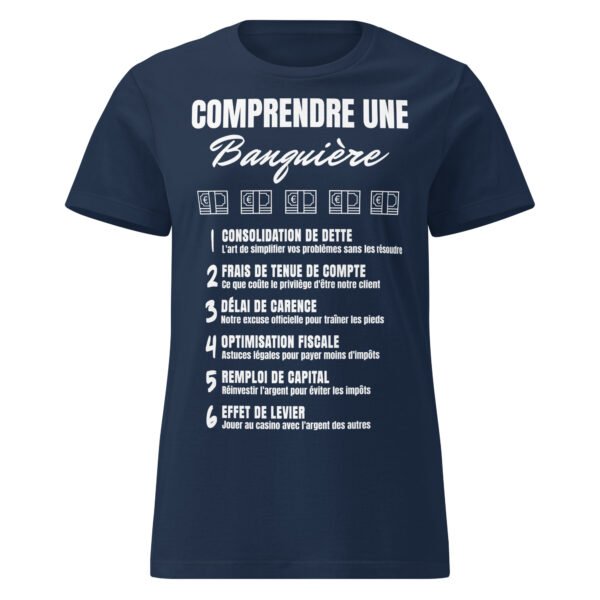 T-shirt Femme "Comprendre une Banquière" - Le Dictionnaire Humoristique du Jargon Bancaire 🏦 – Image 5