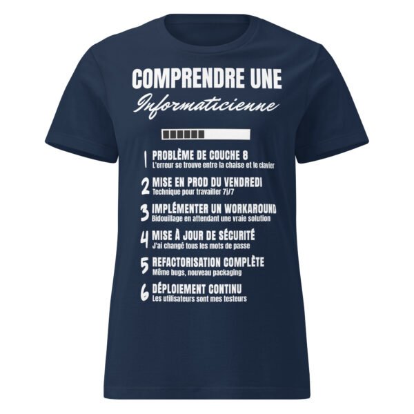 T-shirt Femme "Comprendre une informaticienne" - Le lexique humoristique pour décoder le jargon informatique 👩‍💻 – Image 5