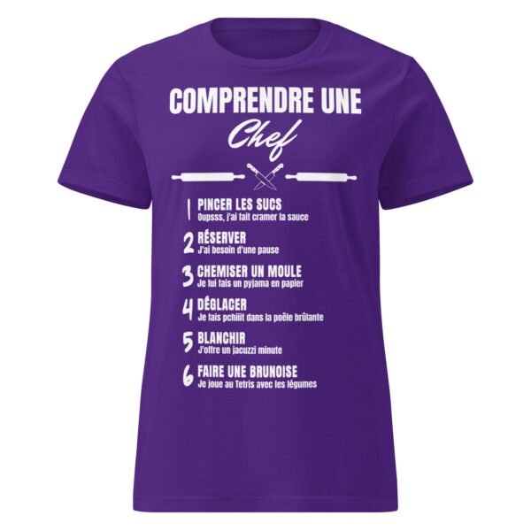 🔪 T-SHIRT FEMME "COMPRENDRE UNE CHEF CUISTO" : LES JARGONS CULINAIRES HILARANTS ! – Image 6