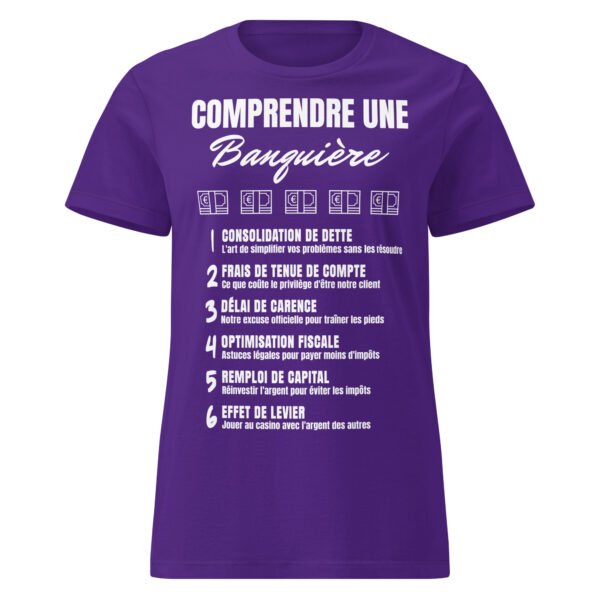 T-shirt Femme "Comprendre une Banquière" - Le Dictionnaire Humoristique du Jargon Bancaire 🏦 – Image 6