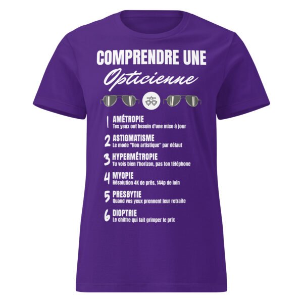 T-SHIRT FEMME "COMPRENDRE UNE OPTICIENNE" - L'HUMOUR QUI OUVRE LES YEUX ! 👓 – Image 6