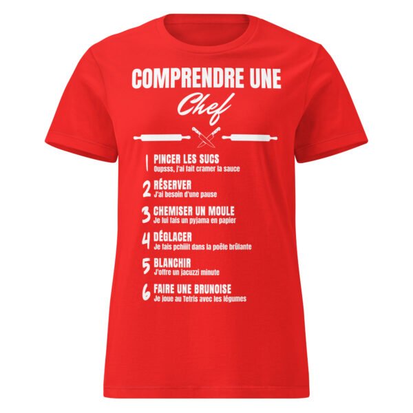 🔪 T-SHIRT FEMME "COMPRENDRE UNE CHEF CUISTO" : LES JARGONS CULINAIRES HILARANTS ! – Image 7