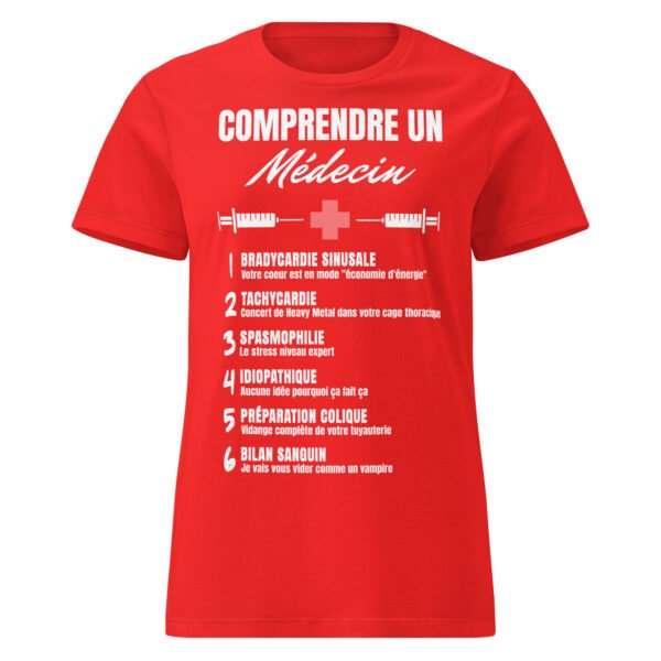 T-shirt Femme "Comprendre un médecin" : Le jagon enfin expliqué ! 🩺 – Image 7