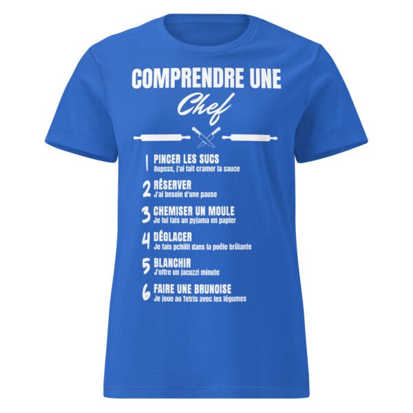 🔪 T-SHIRT FEMME "COMPRENDRE UNE CHEF CUISTO" : LES JARGONS CULINAIRES HILARANTS ! – Image 8