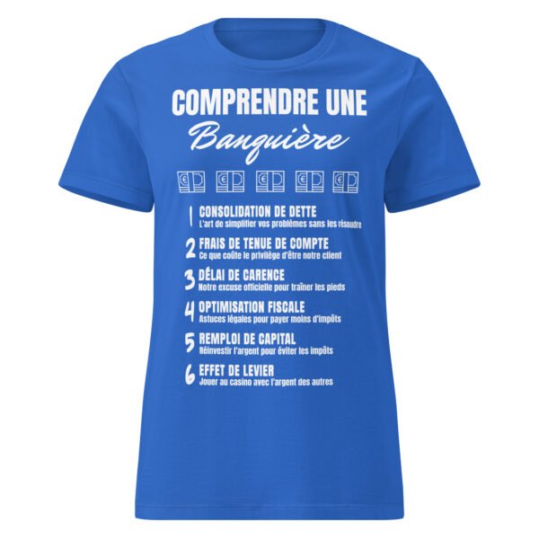 T-shirt Femme "Comprendre une Banquière" - Le Dictionnaire Humoristique du Jargon Bancaire 🏦 – Image 8