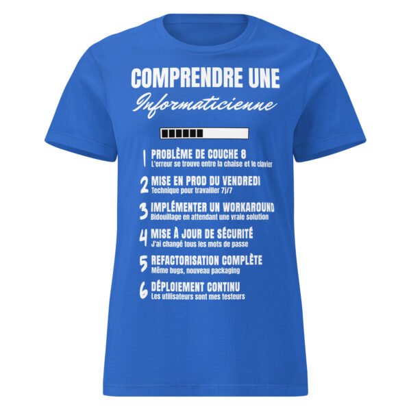 T-shirt Femme "Comprendre une informaticienne" - Le lexique humoristique pour décoder le jargon informatique 👩‍💻 – Image 8