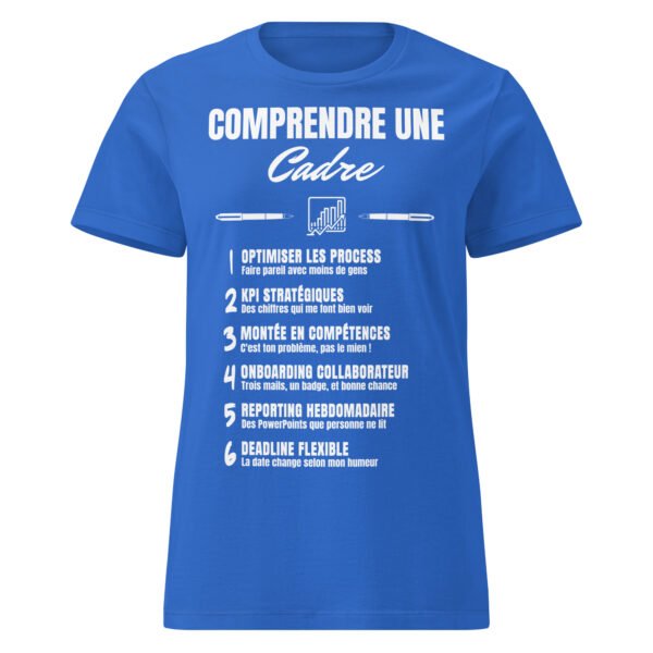 T-shirt Femme Humour “ Comprendre une Cadre Dirigeante” : Décryptez le Jargon Managérial ! – Image 8