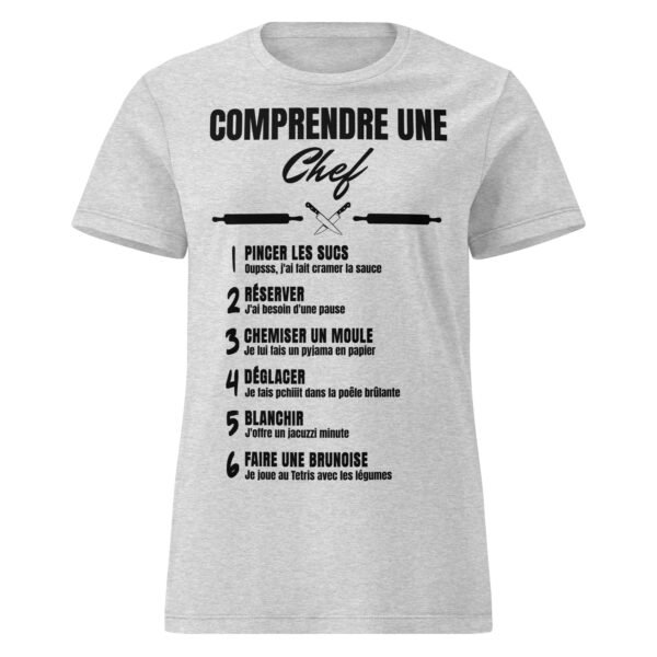 🔪 T-SHIRT FEMME "COMPRENDRE UNE CHEF CUISTO" : LES JARGONS CULINAIRES HILARANTS ! – Image 17