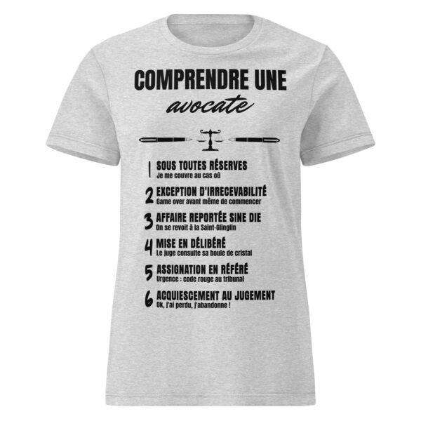 T-shirt Femme "Comprendre une avocate" - Le code secret du barreau déchiffré avec humour ! 🧑‍⚖️ – Image 13