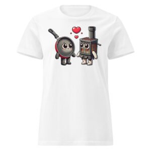 T-SHIRT Femme "AMOUR ENTRE POÊLES" : QUAND CUISINE ET CHAUFFAGE FONT DES ÉTINCELLES ! 🔥❤️