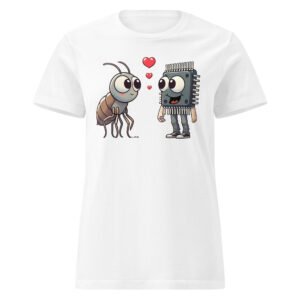 T-shirt Femme "Puces amoureuses" - cadeau geek informaticienne 🐞💻