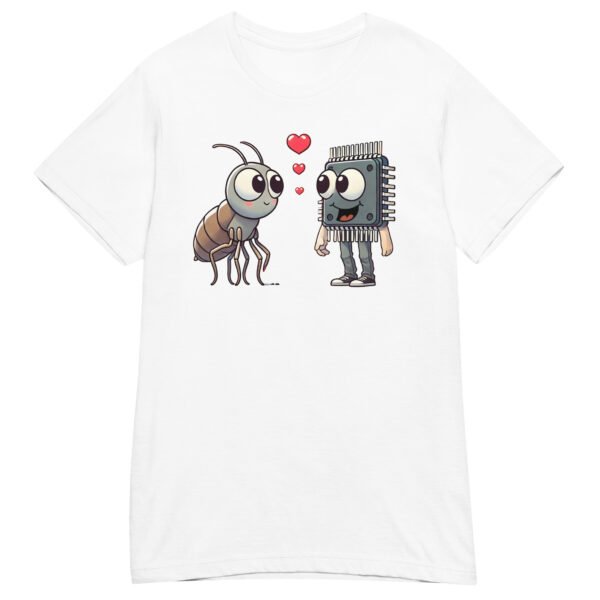 T-shirt Femme "Puces amoureuses" - cadeau geek informaticienne 🐞💻 – Image 2