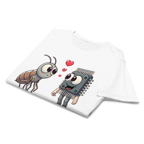 T-shirt Femme "Puces amoureuses" - cadeau geek informaticienne 🐞💻 – Image 4