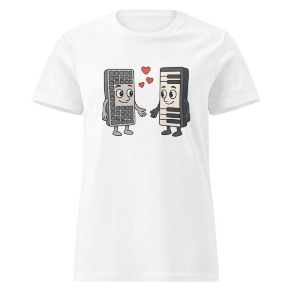 T-shirt Femme "Claviers Amoureux" - Cadeau geek pour informaticienne et musicienne 🎹💻