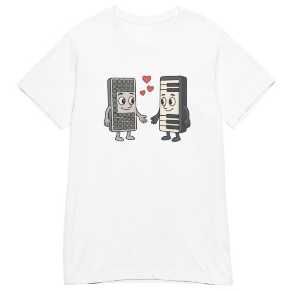 T-shirt Femme "Claviers Amoureux" - Cadeau geek pour informaticienne et musicienne 🎹💻 – Image 2