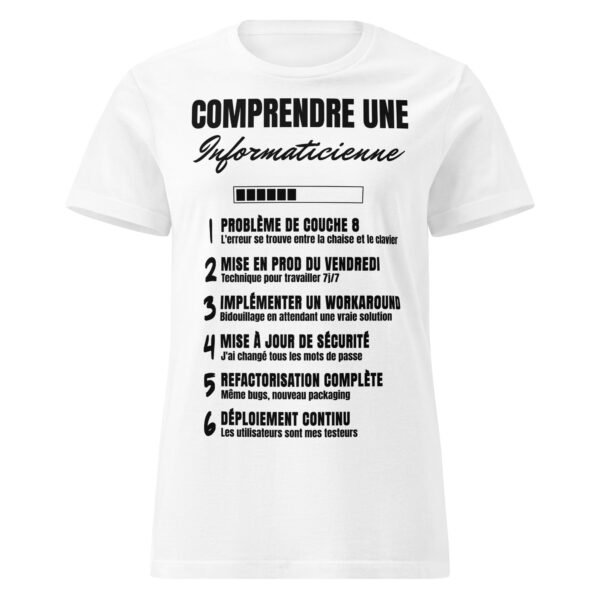 T-shirt Femme "Comprendre une informaticienne" - Le lexique humoristique pour décoder le jargon informatique 👩‍💻 – Image 13