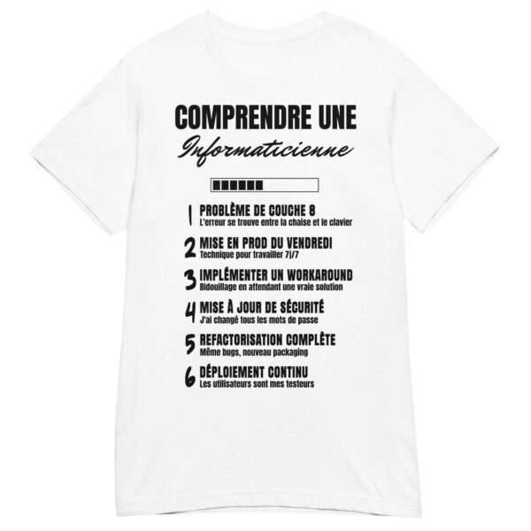 T-shirt Femme "Comprendre une informaticienne" - Le lexique humoristique pour décoder le jargon informatique 👩‍💻 – Image 14