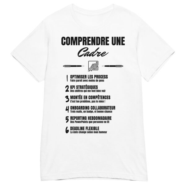T-shirt Femme Humour “ Comprendre une Cadre Dirigeante” : Décryptez le Jargon Managérial ! – Image 14