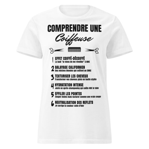 ✂️T-SHIRT Femme "COMPRENDRE UNE COIFFEUSE" - LE DÉCODEUR HILARANT DES PROS DU CHEVEUX – Image 13