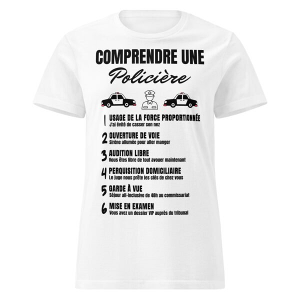 T-shirt Femme "Comprendre une policière" - Le jargon policier qui fait sourire 👮‍♀️ – Image 13