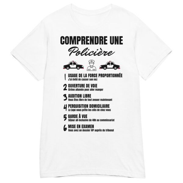 T-shirt Femme "Comprendre une policière" - Le jargon policier qui fait sourire 👮‍♀️ – Image 14