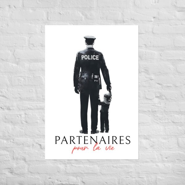 👮‍♂️ Poster « Partenaires pour la vie » – Policier & son fils