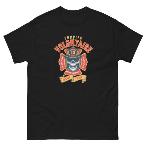 🔥 T-shirt « Pompier volontaire : Sauver ou Périr » – Tradition, dévouement, sacrifice