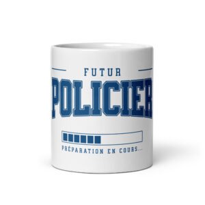 🚓 Mug « Futur Policier – Préparation en cours » – cadeau pour étudiant des forces de l'ordre